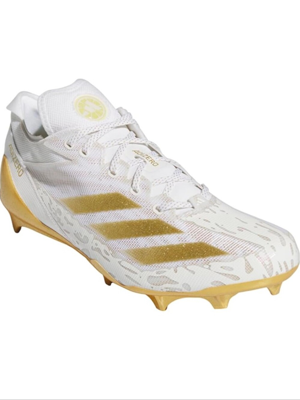 adidas Gold & White Adizero Electric Football Cleats Size 10.5